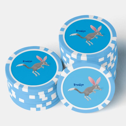 Cute happy Australian bilby cartoon Poker Chips (Opstapeling)