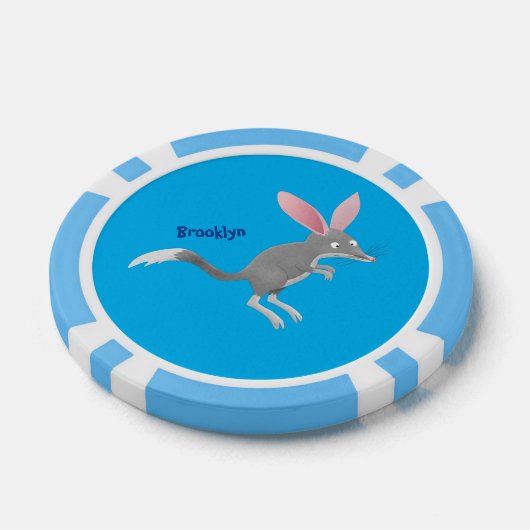 Cute happy Australian bilby cartoon Poker Chips (Enkel)