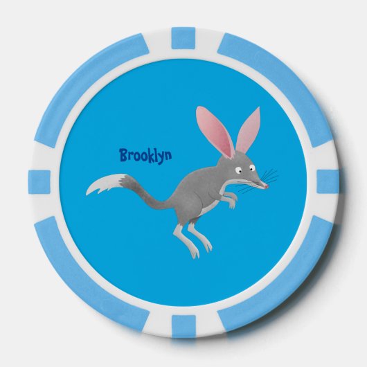 Cute happy Australian bilby cartoon Poker Chips (Voorkant)