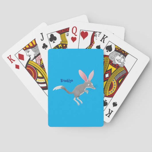 Cute happy Australian bilby cartoon Pokerkaarten (Achterkant)