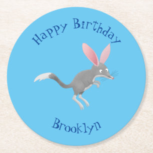 Cute happy Australian bilby cartoon Ronde Kartonnen Onderzetter