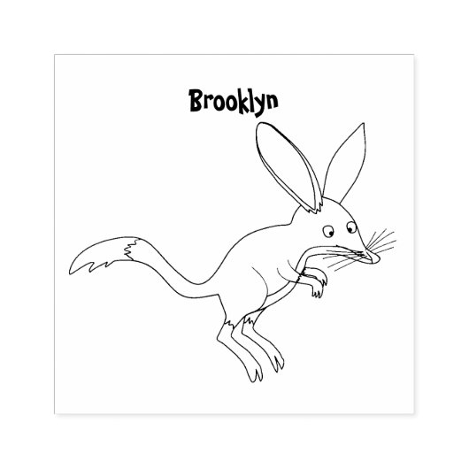 Cute happy Australian bilby cartoon Rubberstempel (Afrduk)