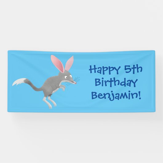 Cute happy Australian bilby cartoon Spandoek (Horizontaal)