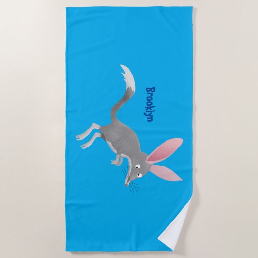 Cute happy Australian bilby cartoon Strandlaken (Voorkant)