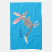 Cute happy Australian bilby cartoon Theedoek (Verticaal)