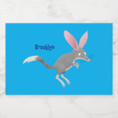 Cute happy Australian bilby cartoon Voedselcontainer Etiket (Enkel label)