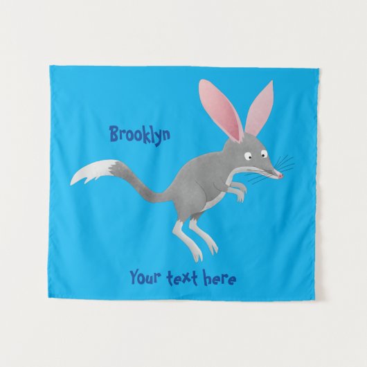 Cute happy Australian bilby cartoon Wandkleed (Voorkant (horizontaal))