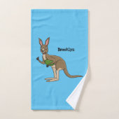 Cute happy Australian kangaroo illustratie Bad Handdoek (Handdoek)