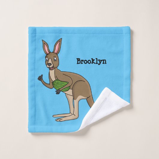 Cute happy Australian kangaroo illustratie Bad Handdoek (Wasdoekje)