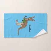 Cute happy Australian kangaroo illustratie Bad Handdoek (Handdoek)