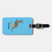 Cute happy Australian kangaroo illustratie Bagagelabel (Voorkant horizontaal)