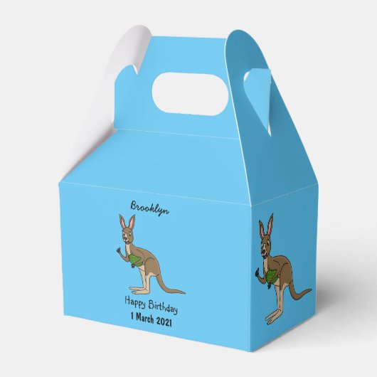 Cute happy Australian kangaroo illustratie Bedankdoosjes (Voorkant Zijde)