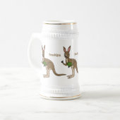 Cute happy Australian kangaroo illustratie Bierpul (Voorkant links)