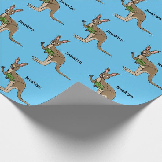Cute happy Australian kangaroo illustratie Cadeaupapier (Hoek)