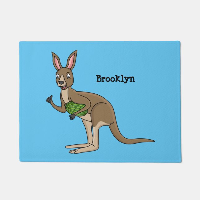 Cute happy Australian kangaroo illustratie Deurmat (Voorkant)