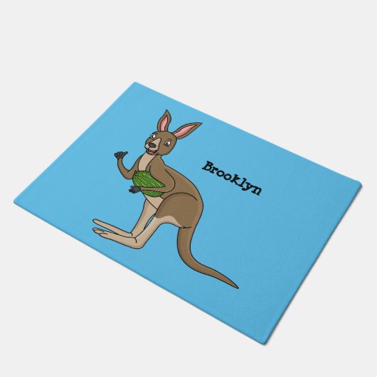 Cute happy Australian kangaroo illustratie Deurmat (Schuin)