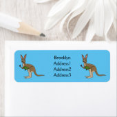 Cute happy Australian kangaroo illustratie Etiket (Insitu)