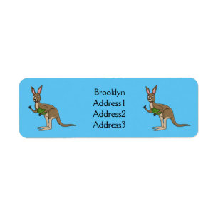 Cute happy Australian kangaroo illustratie Etiket