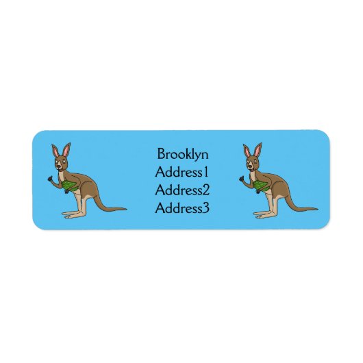Cute happy Australian kangaroo illustratie Etiket (Voorkant)