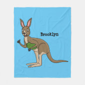 Cute happy Australian kangaroo illustratie Fleece Deken (Voorkant)