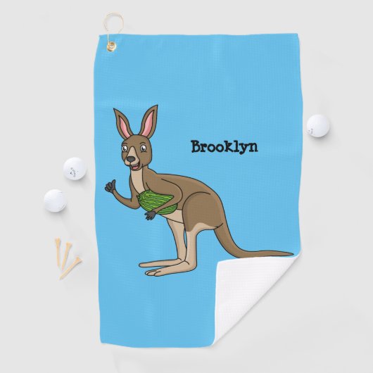 Cute happy Australian kangaroo illustratie Golfhanddoek (Insitu)