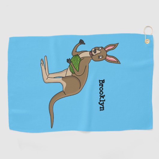 Cute happy Australian kangaroo illustratie Golfhanddoek (Horizontaal)