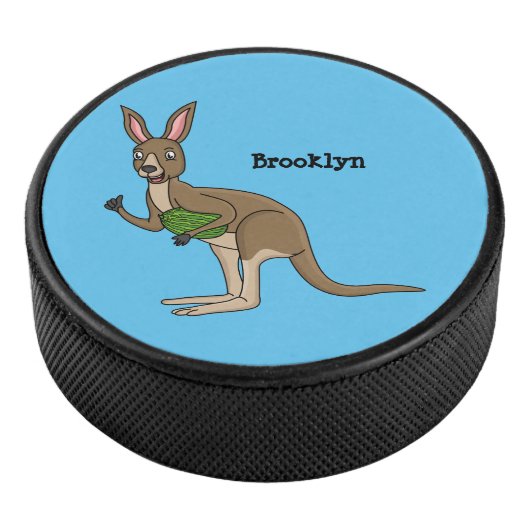 Cute happy Australian kangaroo illustratie Hockey Puck (3/4)