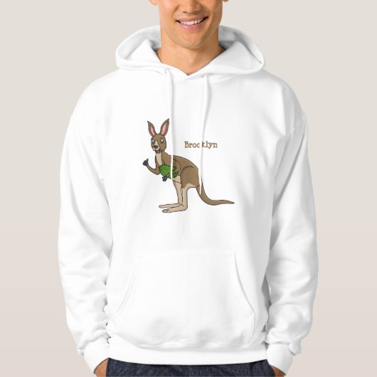 Cute happy Australian kangaroo illustratie Hoodie (Voorkant)