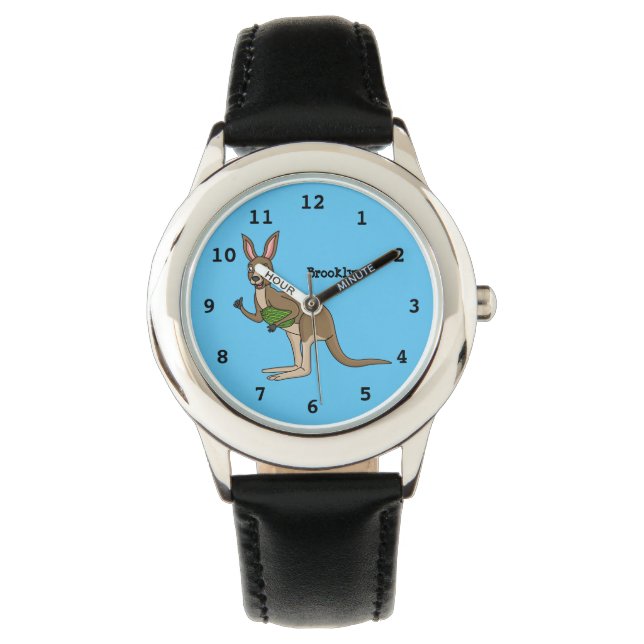 Cute happy Australian kangaroo illustratie Horloge (Voorkant)