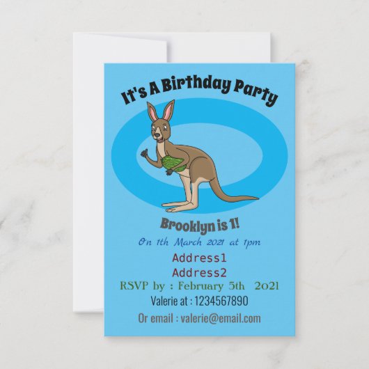 Cute happy Australian kangaroo illustratie Kaart (Voorkant)