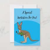 Cute happy Australian kangaroo illustratie Kaart (Achterkant)
