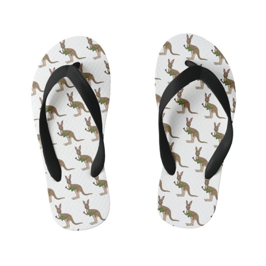 Cute happy Australian kangaroo illustratie Kinder Teenslippers (Voetbed)