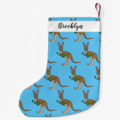 Cute happy Australian kangaroo illustratie Kleine Kerstsok (Achterkant)