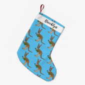 Cute happy Australian kangaroo illustratie Kleine Kerstsok (Voorkant (Hangend))
