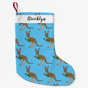 Cute happy Australian kangaroo illustratie Kleine Kerstsok