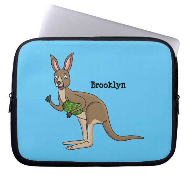 Cute happy Australian kangaroo illustratie Laptop Sleeve (Voorkant)