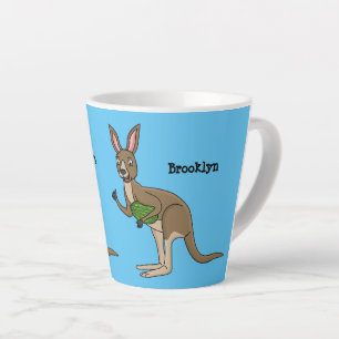 Cute happy Australian kangaroo illustratie Latte Mok