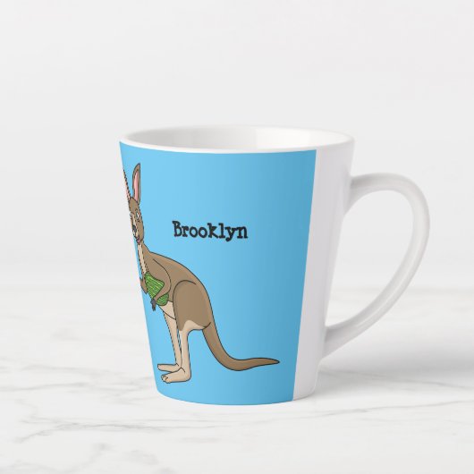 Cute happy Australian kangaroo illustratie Latte Mok (Rechts)