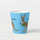 Cute happy Australian kangaroo illustratie Latte Mok (Voorkant)