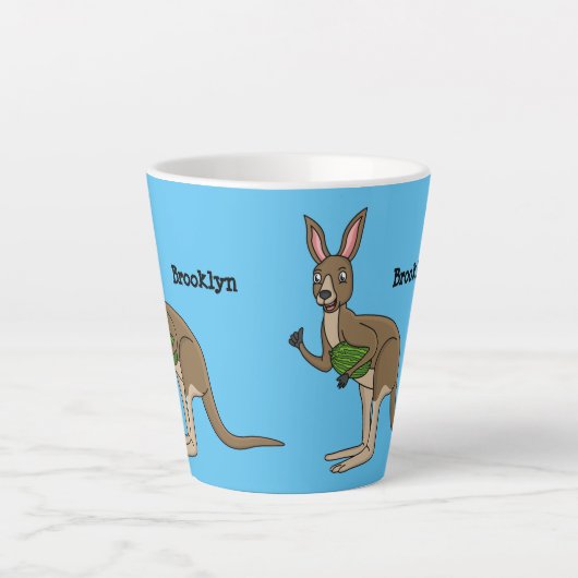 Cute happy Australian kangaroo illustratie Latte Mok (Voorkant)
