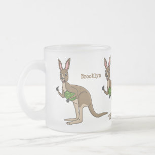 Cute happy Australian kangaroo illustratie Matglas Koffiemok