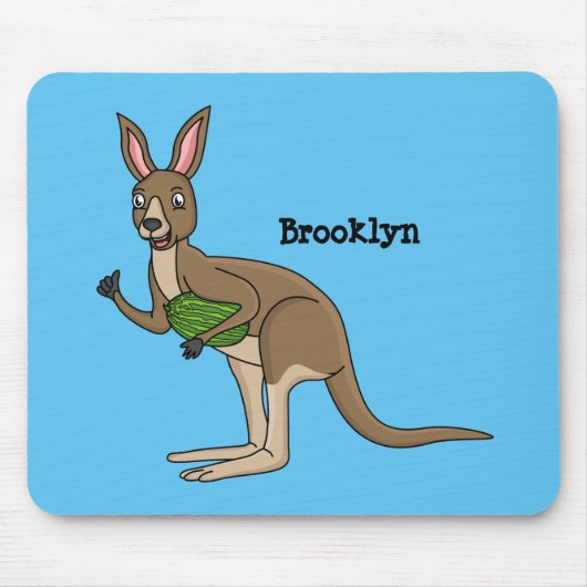 Cute happy Australian kangaroo illustratie Muismat (Voorkant)