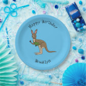 Cute happy Australian kangaroo illustratie Papieren Bordje (Feest)