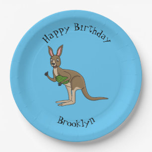 Cute happy Australian kangaroo illustratie Papieren Bordje