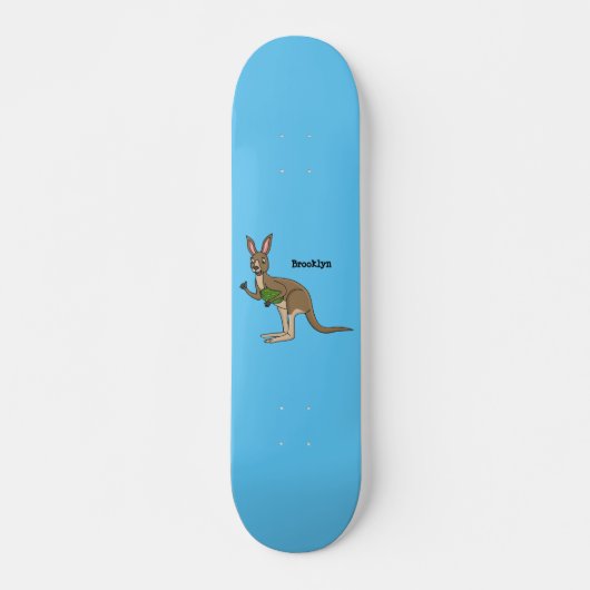 Cute happy Australian kangaroo illustratie Persoonlijk Skateboard (Voorkant)