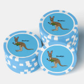 Cute happy Australian kangaroo illustratie Poker Chips (Opstapeling)