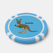 Cute happy Australian kangaroo illustratie Poker Chips (Enkel)
