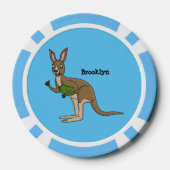 Cute happy Australian kangaroo illustratie Poker Chips (Achterkant)
