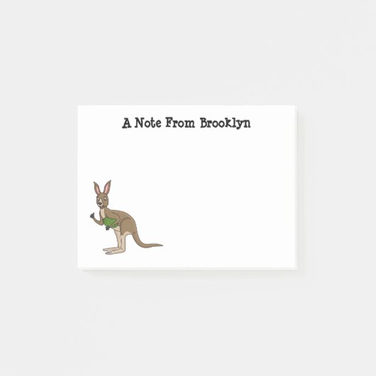 Cute happy Australian kangaroo illustratie Post-it® Notes (Voorkant)