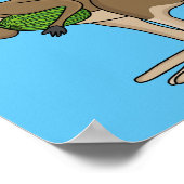 Cute happy Australian kangaroo illustratie Poster (Hoek)